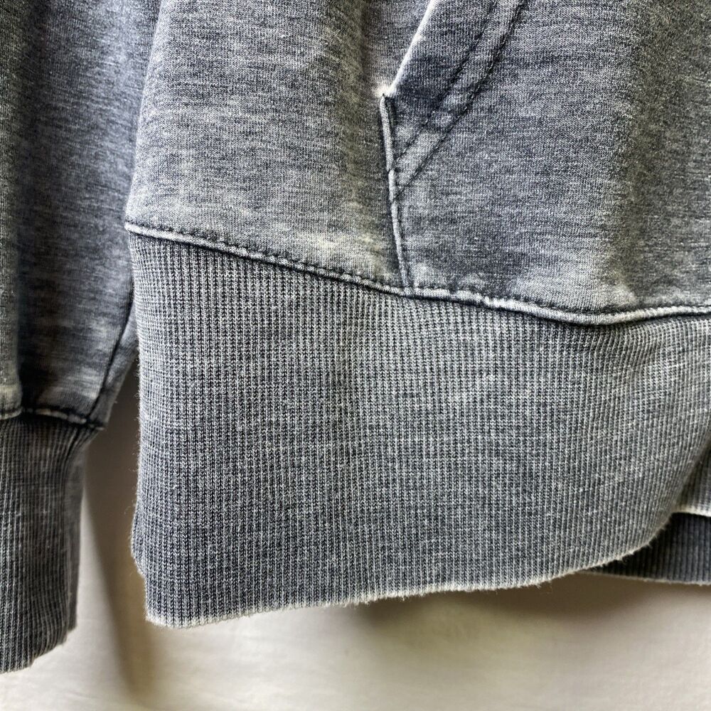 GreanTea Womens Hoodie - Size MED - Faux Distressed Heathered Gray French Terry - Picture 4 of 14